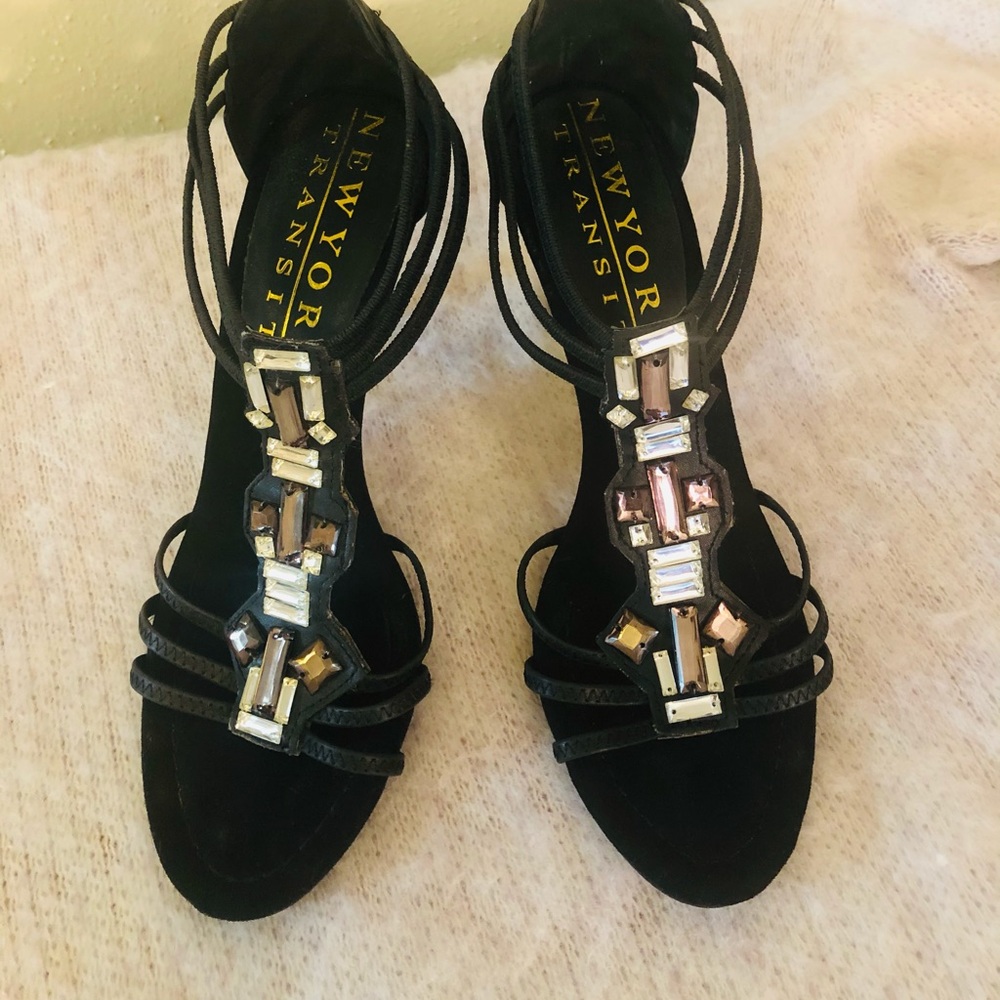Black high heel sandal